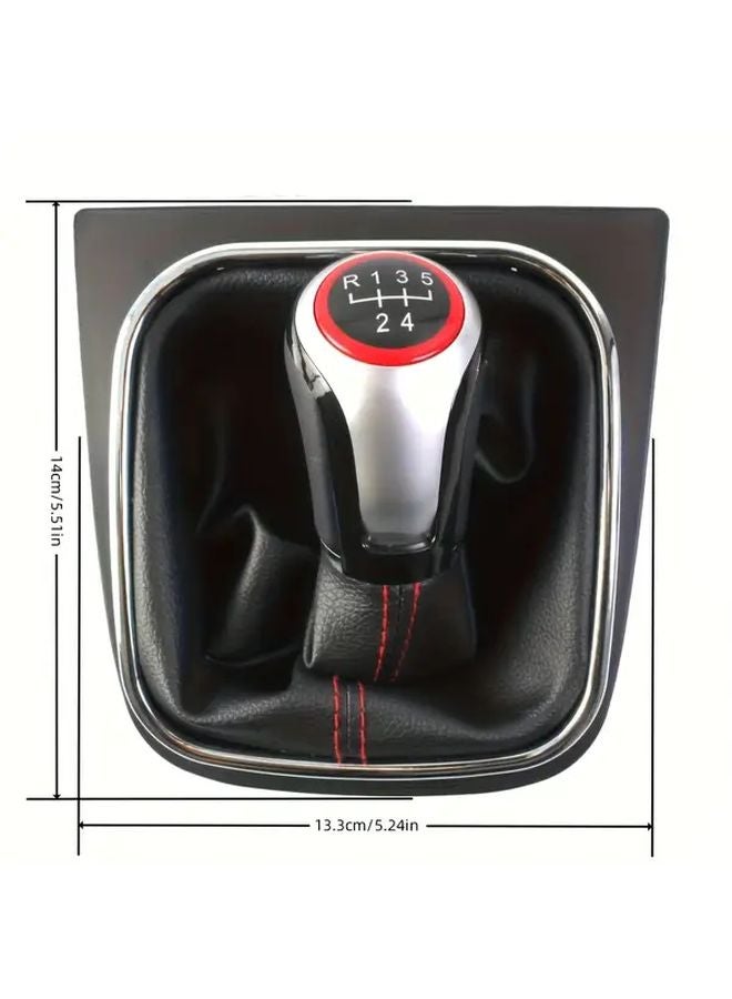 6 Speed Gear Shift Knob PU Leather Boot Cover For VW Golf 5 6 Jetta MK5 MK6 2004 2014 - Image 2
